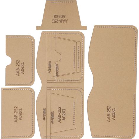 5 Gabarits en Acrylique pour Portefeuille DIY, Modèles de Découpe Cuir, Outils Créatifs de Marquage (1/5)