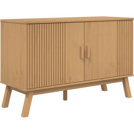 Buffet,Bahut,Meuble de Rangement OLDEN marron 114x43x73,5 cm bois massif de pin CFW96706 (1/5)
