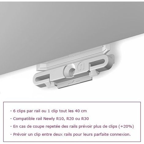 6 clips pour rail Newly R10, R20 et R30 (1/2)