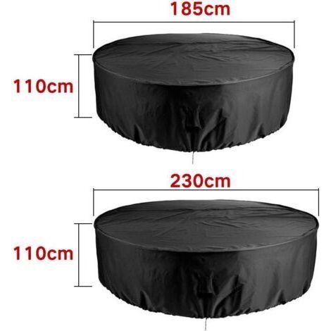 Housse pour meubles de jardin, housse de table de jardin ronde imperméable et résistante pour l'extérieur, les meubles de terrasse, les chaises de salle à manger résistantes aux UV et à la poussière 2 (1/4)