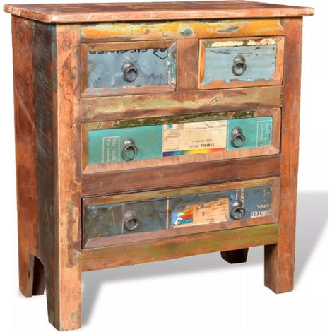 Armoire avec 4 tiroirs Bois massif de récupération (1/5)