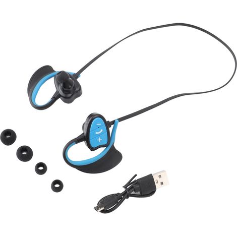 IPX8 wasserdichte, kabellose Bluetooth-Ohrhörer zum Schwimmen, mit intelligenter Sprachführung und Geräuschunterdrückung, ideal zum Surfen und Tauchen. Blau. (1/5)