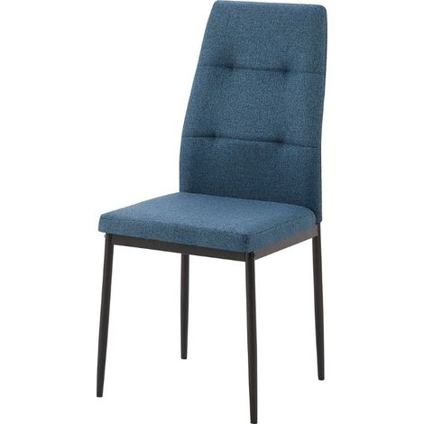 4X Esszimmerstuhl Adara aus blauer Stoff H89xL63,5xP44