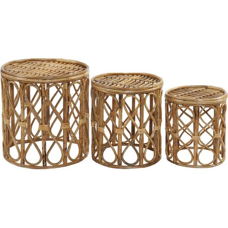 Table gigogne élégance osier pour intérieur cosy - Teinte osier naturel (1/3)