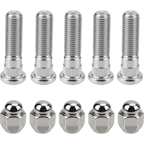 5 Goujons de Roue M12x1,5 et 5 Écrous, en Acier Carbone Robuste pour Écrous de Roue Rechange Références 52950-14140 et 52950-M1000 Compatible avec Santa Fe Sonate Forte Rio