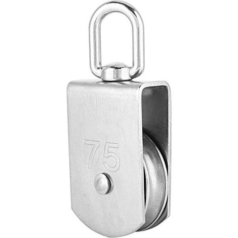 Einzelrollenblock, Rollenlager aus Edelstahl 304, drehbare Haken-Hebekranlager, 750 kg Zugradaufhängung