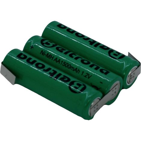 Pacco batteria 3x Stilo (AA) Beltrona 3AA1500 linguette a saldare a Z NiMH 3.6 V 1500 mAh