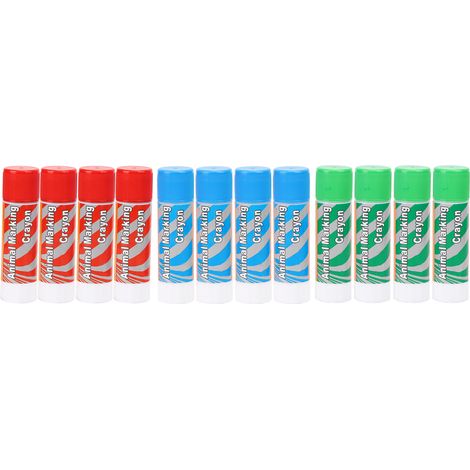 Lot de 12 grands crayons de marquage pour bétail, marqueurs de couleur rouge, vert et bleu pour porcs (1/5)