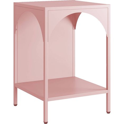 Table de chevet. table d'appoint en métal rose (1/5)