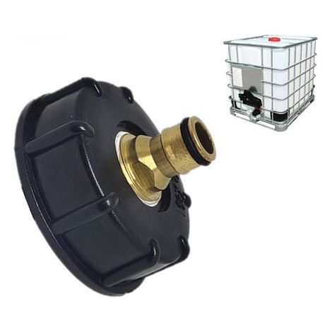 Raccord cuve eau S60X6 - Embout arrosage jardin (anneau plat - tétine en laiton à 6 pointes) (1/5)