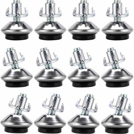 Pieds de table robustes M6 12 pivotants et réglables avec écrou en T