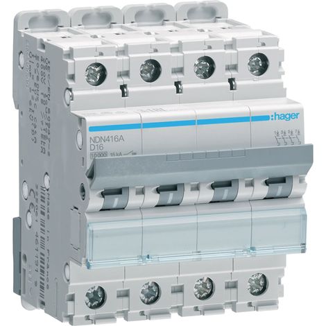 Interruttore Automatico 4P 16A 10Ka D 4M ( HAGER cod. NDN416A )