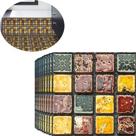 Lot de 30 stickers pour carrelage auto adhésifs dimensions 10 x 10 cm étanches et résistants à la chaleur pour cuisine et salle de bain (1/5)