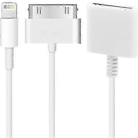 Weißes 8-poliges auf 30-poliges Adapterkabel (Stecker/Buchse), 15 cm lang (1/4)