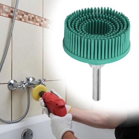 Disque à poils de 5 cm (2 pouces) en caoutchouc émeri, brosse abrasive, meule de polissage pour l'élimination des bavures et de la rouille (vert) (1/5)