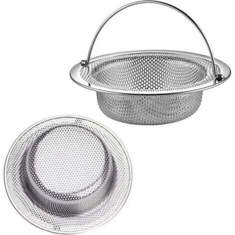 Filtre évier Cuisine,2 Pcs Filtre à évier avec Poignée en Acier Inoxydable,Grille Evier Cuisine,Bouchon Evier Cuisine,pour Évier de Cuisine/Salle de Bain Filtre AntiObstruction (11 cm Diamètre) (1/4)