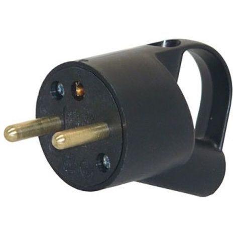 LEGRAND ANNELA FICHE MÂLE 16A AVEC TERRE ET SERRE-CÂBLE NOIR - 050428