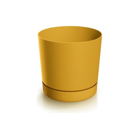 Vaso da fiori rotondo Tubo P 180 con sottovaso Senape