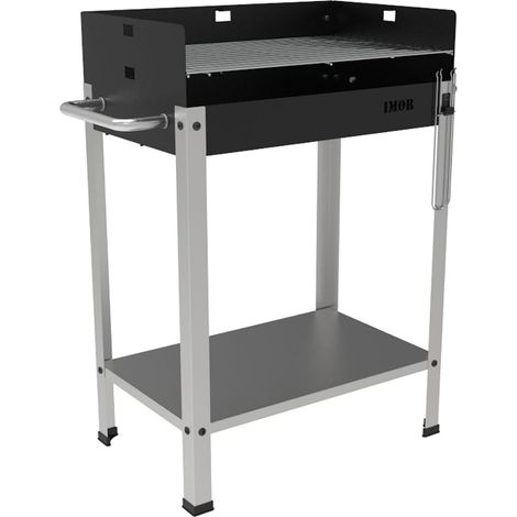 Barbecue a Carbone 56,7x36x83 cm Griglia Altezza Regolabile in Acciaio Eco Nero e Grigio (1/2)