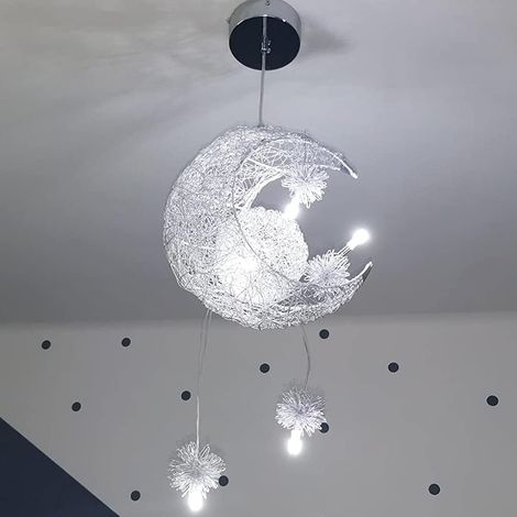 Pendant Lights Stars LED Chandelier Ceiling Light with 5 Bulbs Decoration Lighting for Kids Room (Cold White Light) (1/5)
