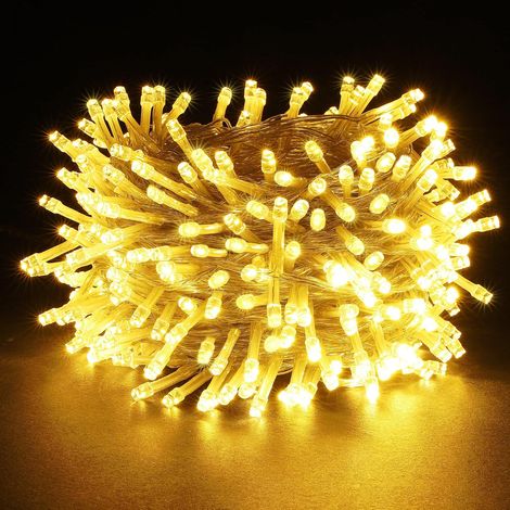 YOSION LED-Lichterkette an transparentem Kabel für Weihnachten, Weihnachtsbaum, Zuhause, Partys, Hochzeiten, Geburtstage, Silvester (200 LEDs, Warmweiß) (1/5)