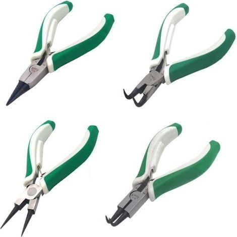 Ensemble 4 Pinces Circlips Miniatures Machoires Droites Courbees Retenue Anneau (1/4)