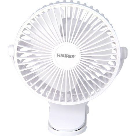 VENTILATORE DA TAVOLO 15CM C/CLIP BATTERIA RICARICABILE MAURER