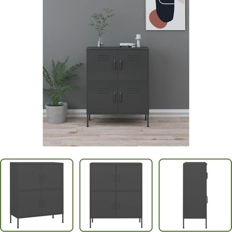 Stahlregal - Lagerschrank Anthrazit 80x35x101,5 cm Stahl (1/5)