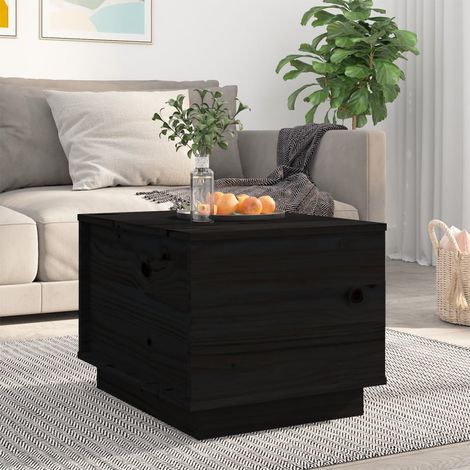 Mesa de centro de madera maciza de pino negro 40x50x35 cm vidaXL (1/5)