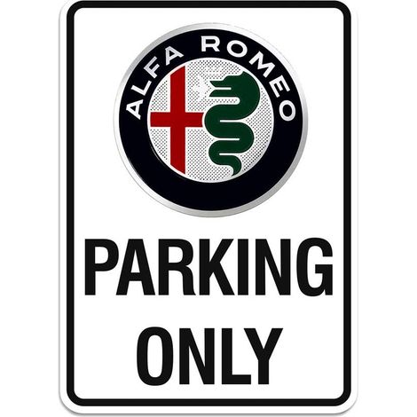 Cartello Alfa Romeo Parking Only, 28 x 40 cm