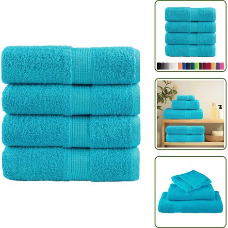 Toallas absorbentes - vidaXL Toallas de invitados SOLUND 4 uds turquesa 30x50 cm 600 gsm - Toallas faciales