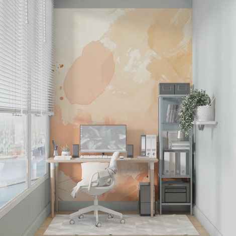 Papier peint floral aquarelle botanique ambre 1 - 150 x 250 cm (1/2)