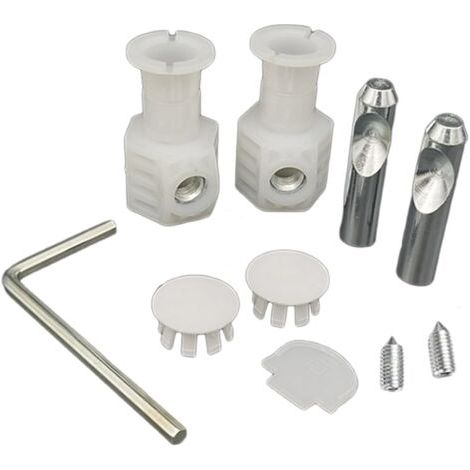 1 paire de boulons de fixation muraux universels pour WC, vis pour abattant, charnières de fixation supérieures, support de réparation pour salle de bain et vis de sol (1/4)