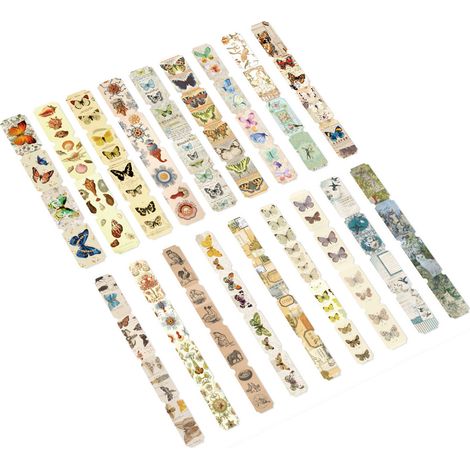 36 Stück Stickerpapier für Notizbücher, selbstklebende Sticker mit Cartoon-Motiven, wunderschöne und exquisite Dekorationen für Notizbücher und Zuhause, Schmetterlingsmotiv (1/5)