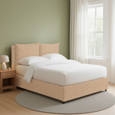 Letto Matrimoniale Liskeard, Sfoderabile, Contenitore Made in Italy, Beige (1/5)