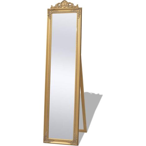 Miroir sur pied-Miroir à pied-Miroir à poser Style baroque 160x40 cm Doré 439062 (1/5)