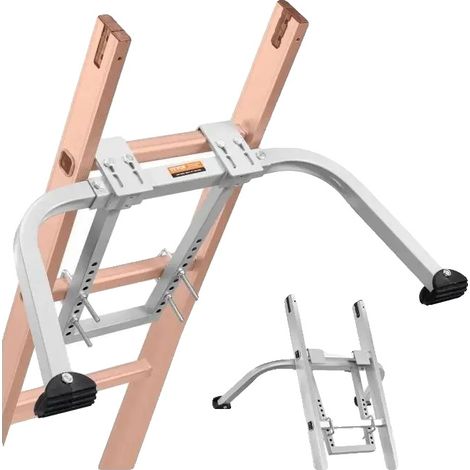 Stabilisateur d'échelle, Acier au carbone, Capacité de charge de 330 lbs, 33,27 x 14,76 x 15,94 pouces, Compatible avec plusieurs types d'échelles, Certifié CE (1/5)