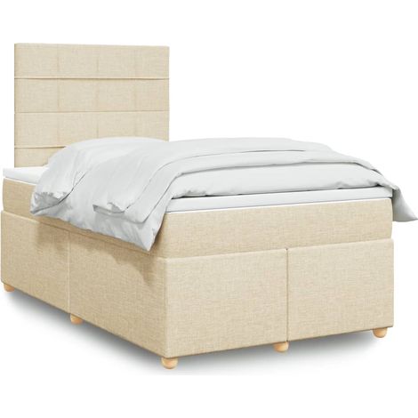 Boxspringbett mit Matratze Creme 120x200 cm Stoff
