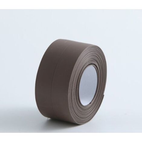 (2 Brown Pieces) Flexible Skirting Board - End Strip for Kitchen and Bathroom 38 mm 3.2 m, Self-Adhesive Seal, Flexible Folding Strip, Sealing Strip (1/4)