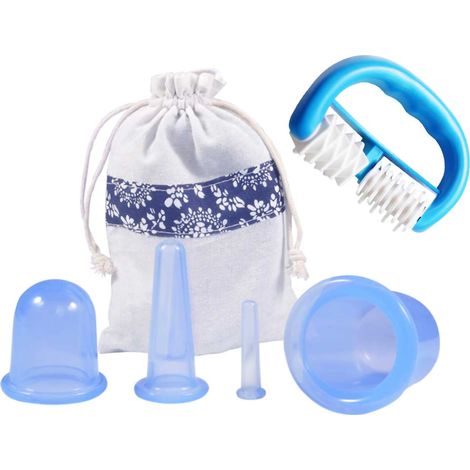 Lot de 2 Ventouses Massage Anti-Cellulite en Silicone avec Rouleau, Succion Cupping pour Corps, Peau Ferme (1/5)