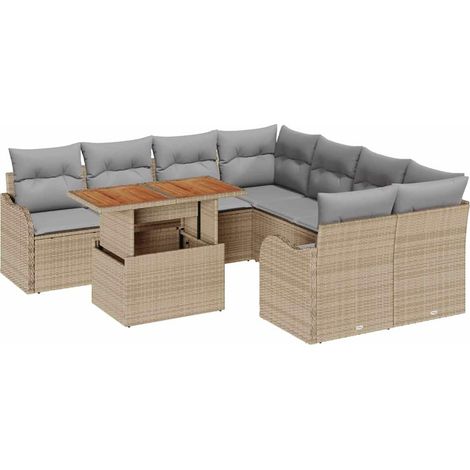 Maison Exclusive - Set Divano da Giardino 7 pz 6-Numero di posti (1/5)