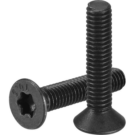 80Pcs Vis À Tête Plate Torx M4-0.7 x 20mm Finition Oxyde Noir (1/5)
