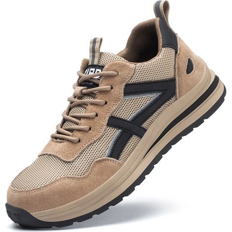 Chaussures de sécurité à tête en acier, chaussures de chantier anti-écrasement, Chaussures de sécurité et antidérapantes, chaussures respirantes 44 (1/5)