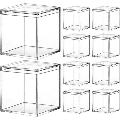 10er-Pack Präsentationsboxen, Bonbonboxen, Schokoladenaufbewahrungsboxen, Acrylboxen mit Deckel-6.50X6.50X6.50CM (1/4)