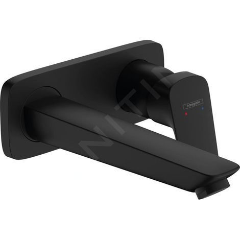 Hansgrohe Logis - Mitigeur de lavabo encastré, avec vidage, EcoSmart, noir mat 71220670 (1/5)