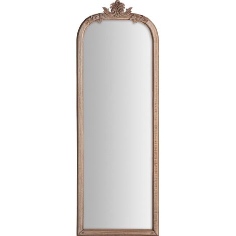 Miroir sur pied en bois sculpté esprit baroque - bois brun vieilli et miroir (1/3)