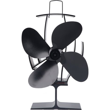 Ventilateur de poêle à chaleur, 4 pales, flux d'air puissant, 1500 tr/min, bois à faible bruit pour grille de cheminée