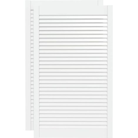 Maison Exclusive - Schranktüren Lamellen-Design 2 Stk Weiß 99,3x5