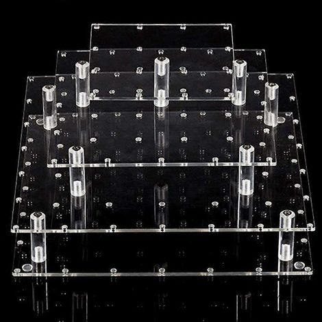 Présentoir élégant à sucettes à 4 niveaux en acrylique transparent, 56 emplacements, organisateur de bonbons (1/4)