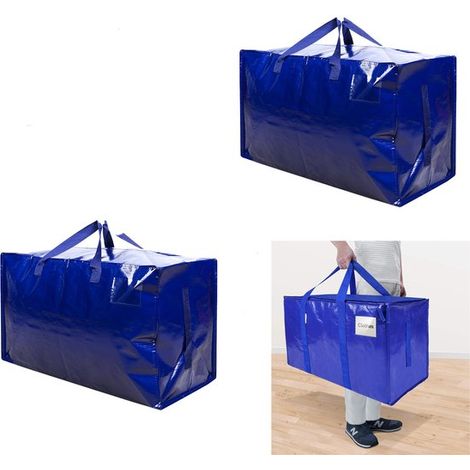 2-teilige Umzugstasche mit Tragegriffen, wasserdicht, faltbar und platzsparend, für Haushaltsorganisation, Versand und Reisen – Blau (1/5)